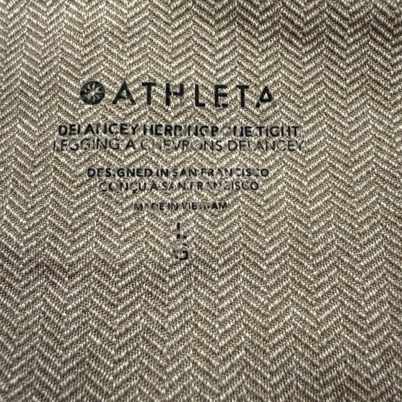 Athleta Delancey Houndstooth Gray Tight Leggings Size L - Picture 5 of 10